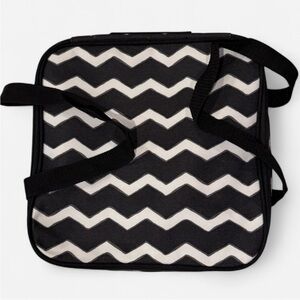 Thirty-One Black and White square Chevron Thermal tote 10”x10”x3”